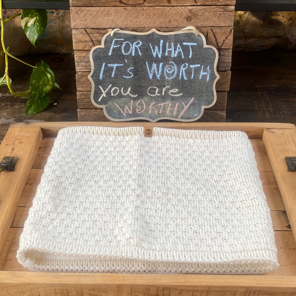 Timberland Cream Chunky Knit Neck Warmer | Cozy Winter Essential